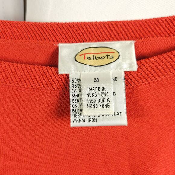 VTG Talbots Womens Medium Red Orangish Red Pullover Rayon Nylon Sweater - Picture 2 of 7